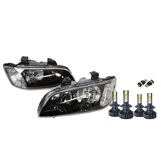 Headlights Pair + Full LED Globes For Holden Commodore VE Series 1 SS SV6 Omega