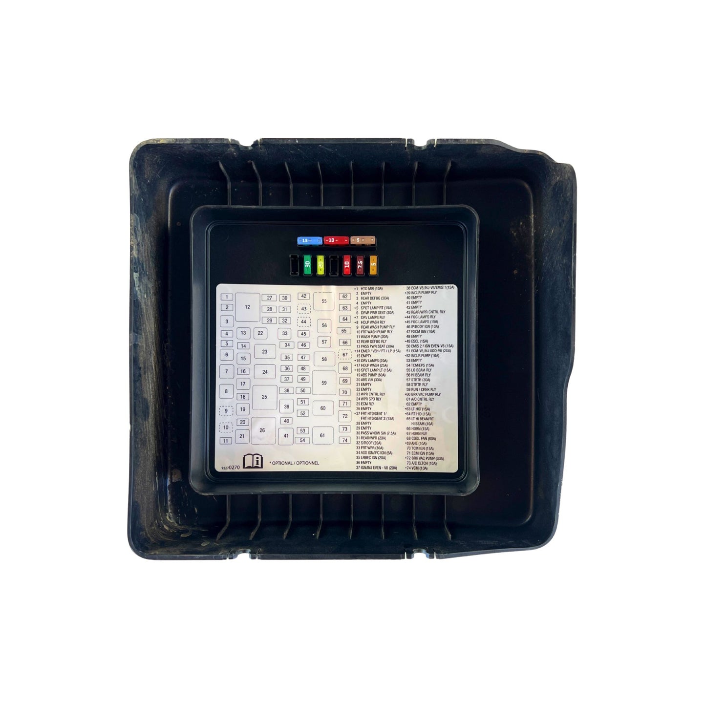 Holden VF Commodore Engine Bay fuse box cover