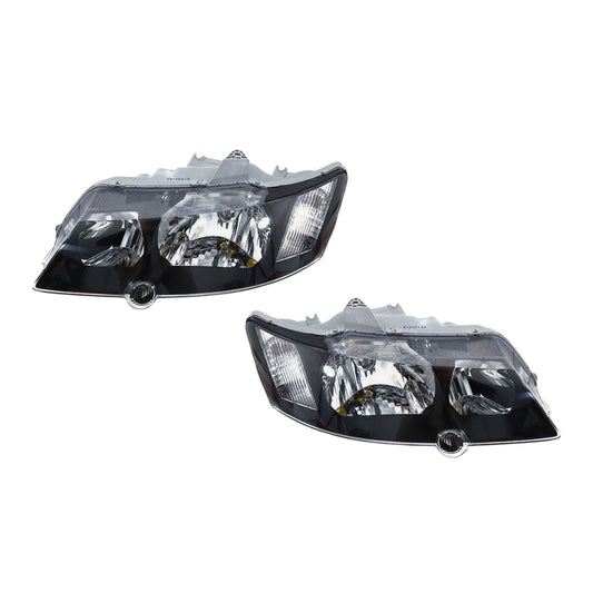 Pair LH+RH Head Light Lamp Black For Holden VY Commodore SS GEN3 V8 LS 02~04