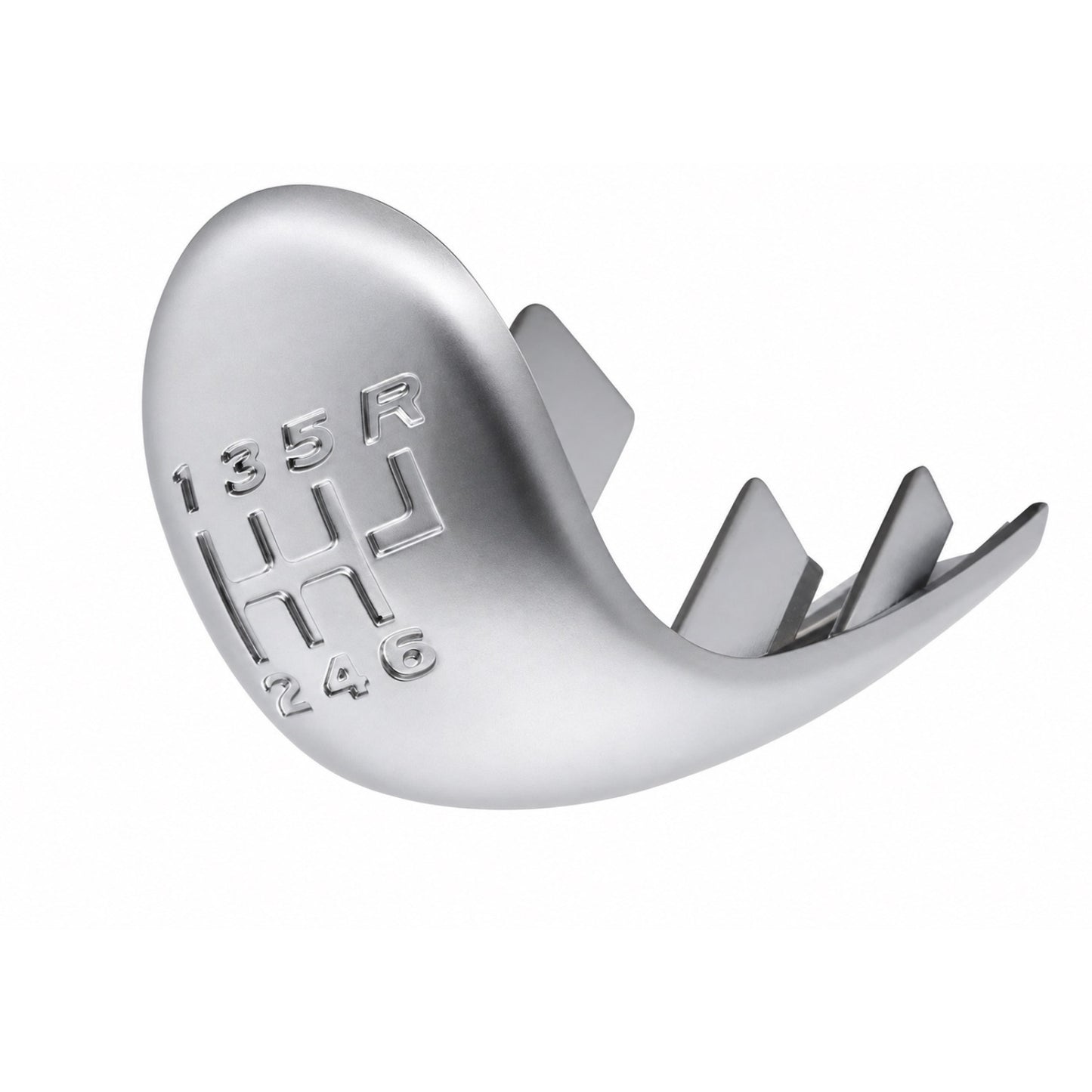 A silver metallic shift knob insert with embossed gear shift markings for holden commodore vy vz