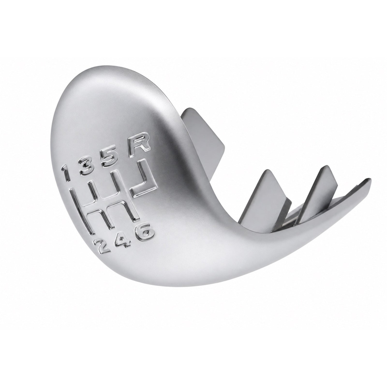 A silver metallic shift knob insert with embossed gear shift markings for holden commodore vy vz