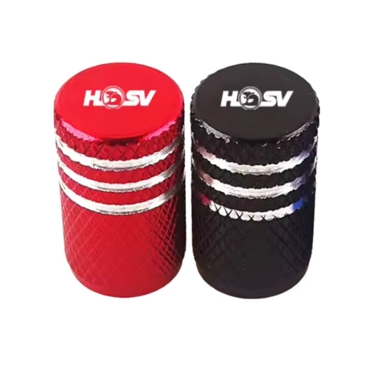 Red and black valve stem caps with HSV logo VT VX VU VY VZ Holden Commodore