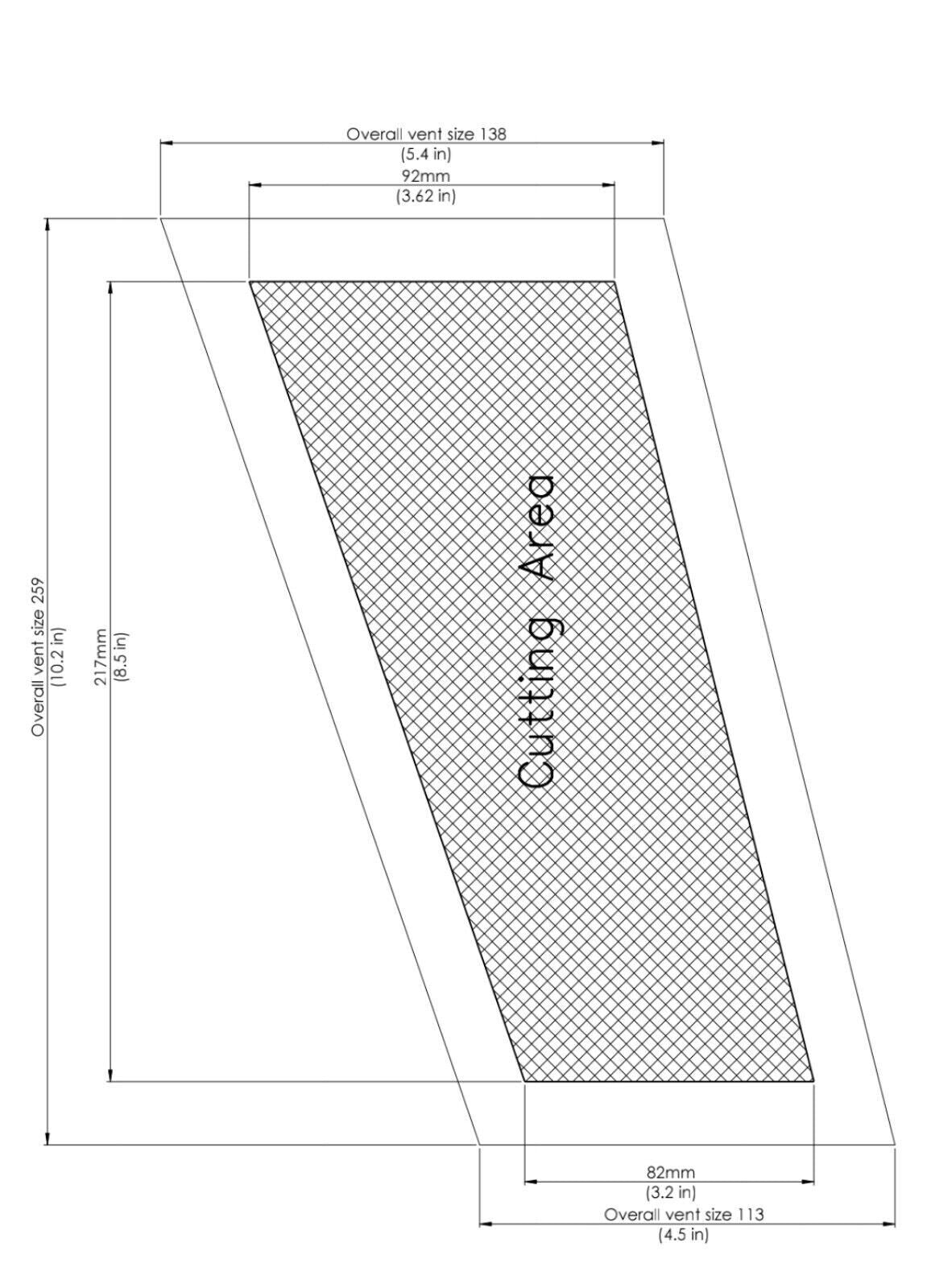 Universal Custom Black Aluminium Bonnet Vents / Hood Louvers - Powder Coated Finish